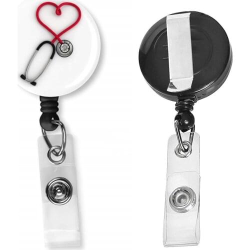 1Pcs Resilience Steel Wire Rope Nurse Doctor Pull Rope School Office Supplies Key Ring Chain Anti Lost ID Card Badge Holder