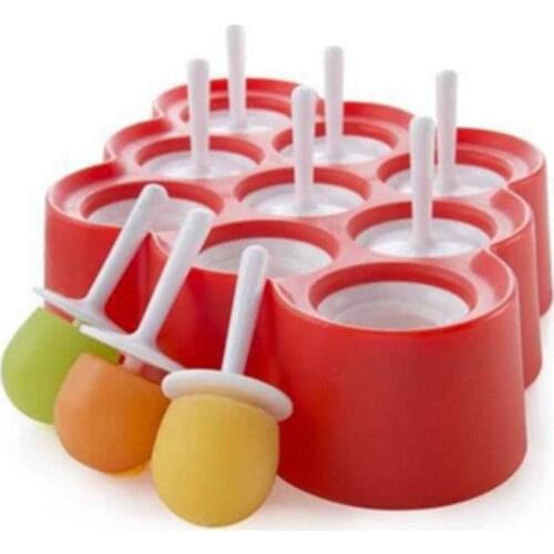 1Pcs Summer Supplies Ice Cream Mould Silicone 9 Hits Popsicle Mold Mini Lolly Moulds Kitchen Gadgets