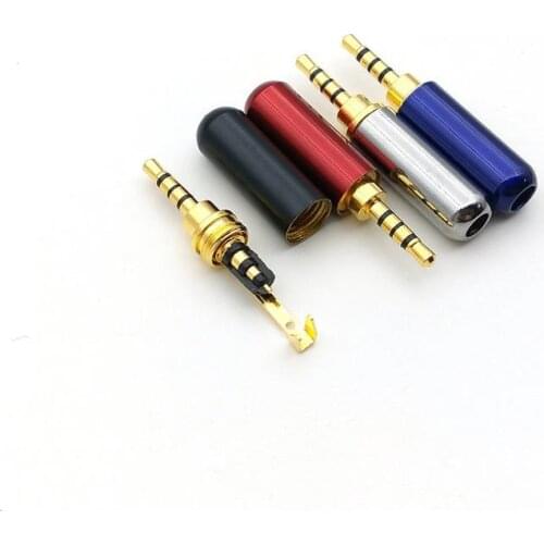 100pcs lot 2.5mm 4 pole Stereo male repair headphone jack Solder cable connector