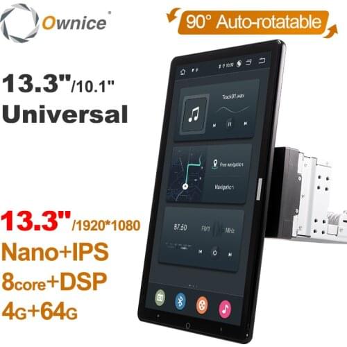 13.3 inch Android 10.0 Ownice Auto Rotatable 10.1 inch 1920*1080 IPS Nano Universal Car Auto radio Multimedia Stereo Audio HDMI
