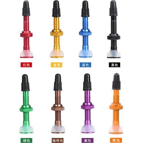 2PCS 40/60MM Brass or Alloy Stem Bicycle F/V Tubeless Tire Valve Road Bike MTB Nipple W/Tool Alloy Valve Cap