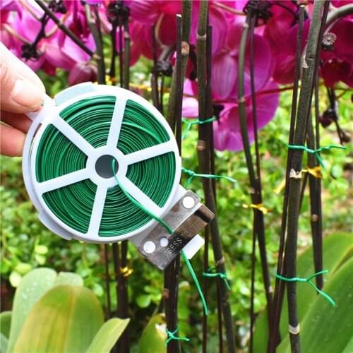 20/50M Garden Cable Tie Plant Twist Tie With Cutter Gardening Reusable Plant Flower Wire Cable With Slicer Dropshipping