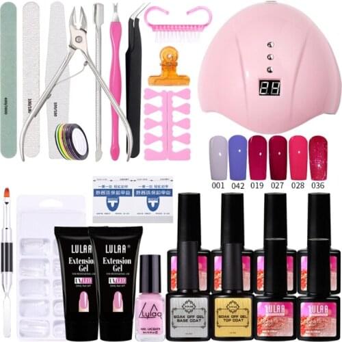 26pcs Gel Nail Polish Kit with UV Light 36W Nail Lamp Top Base Coat Manicure