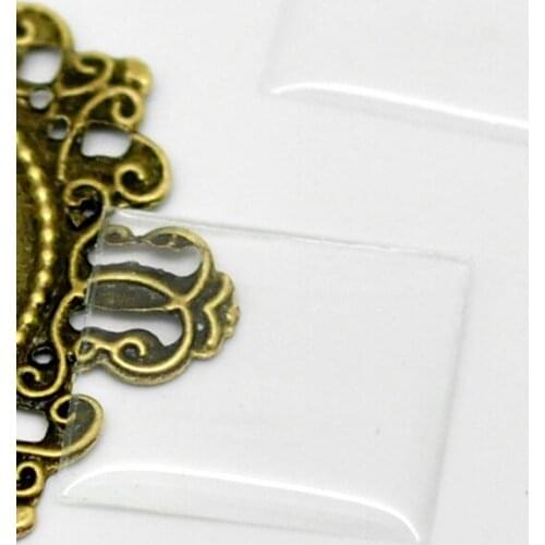 30Pcs Clear Rectangle Resin Epoxy Domes Stickers Cabochons Embellishments Scrapbook Findings 20x18mm