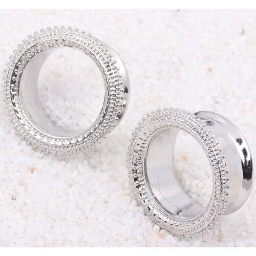 6-16mm New Design Silver Stainless Steel Double Flare Ear Gauges Flesh Tunnel Expander Stretcher Ear Plugs Body Piercing Jewelry