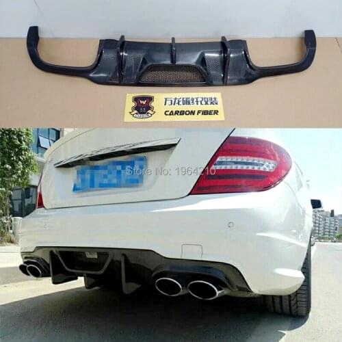 Accessories Carbon Fiber Rear Diffuser Bumper Guard Protector Skid Plate Bumper Cover For Mercedes Benz 2011-2014 W204 C63 AMG