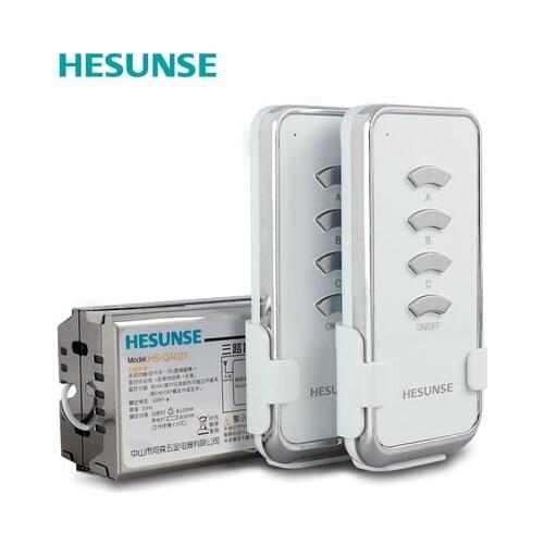 Free shipping HS-QA023 2N1 Three Channels Digital Wireless Remote Control Switch 85V-265V