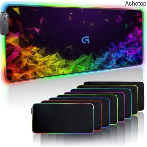 Logitech Logo Large RGB Mouse Pad 900x400mm Gaming Mousepad LED Mousepad Gamer Mausepad Carpet Big PC Desk Pad Mat with Backlit