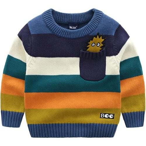 Childrens sweater boys long striped sweater 2-7 years old