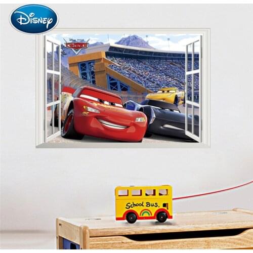 Disney cartoon McQueen car racing car mobilization window wall stickers wallpaper decorative painting