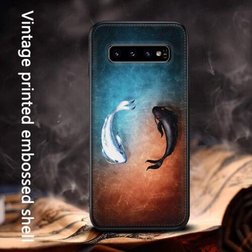 For Samsung Galaxy S9 S9 Plus S10 S10 Plus Case Embossed Pattern PU Leather Shockproof Soft Back Cover for Samsung Galaxy Series