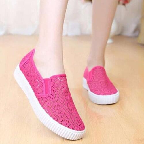 2020 New Fashion Platform White Shoes Breathable Cut Out Espadrilles Flats Loafers Slip-On Sneakers Hot Sell Women Shoes Floral