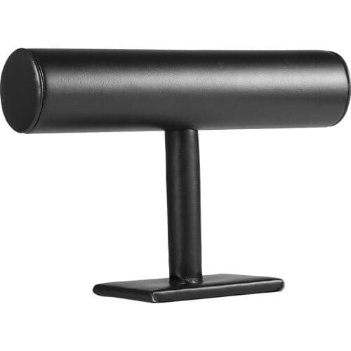 Hot Portable Velvet/PU Leather T-bar Rack Wrist Watch Jewelry Bracelet Bangle Necklace Decorations Display Holder Stand