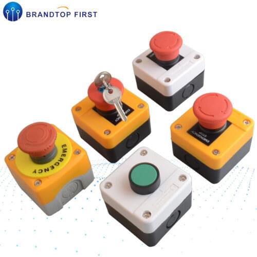 22mm Red Mushroom Emergency Stop Push Button Switch key Switch momentary Switch