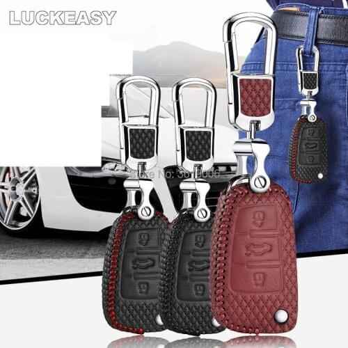 LUCKEASY For Audi TT TTS R8 Brand New High Quality leather Smart Remote key Case Cover Holder