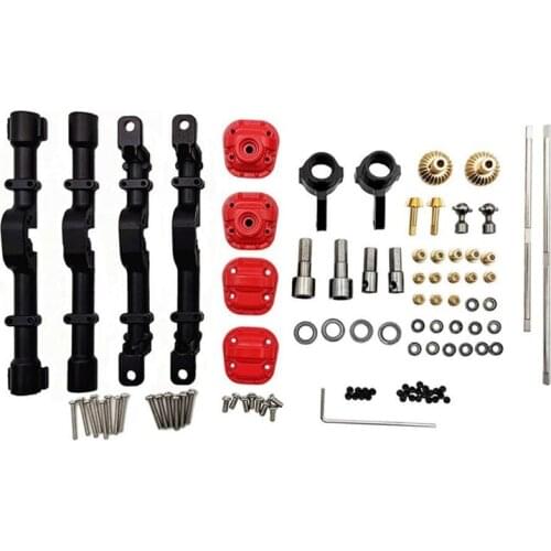 Metal Front & Rear Complete Axle with Steering Rod for MN D90 MN-90 MN99S MN99 1/12 RC Car Upgrade Accessories