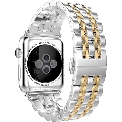 Stainless Steel Metal Band Strap For iwatch Apple Watch Series 5 4 3 2 1 38mm 42mm 40mm 44mm 38 40 42 44 mm Bracelet Accessories