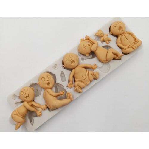 Minsunbak Funny Little Person Shape Silicone Mold Halloween Series Cake Decorating Tools Chocolate Mold