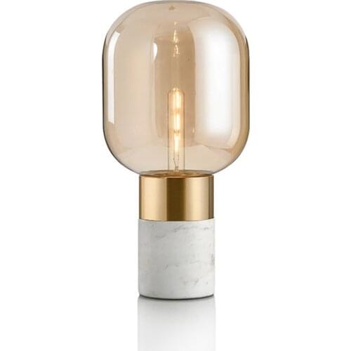 Nordic Glass Table Lights Marble Base Table Lamp For Restaurant Hotel Art Living Room Bedside Bedroom Home Desk Light TA179