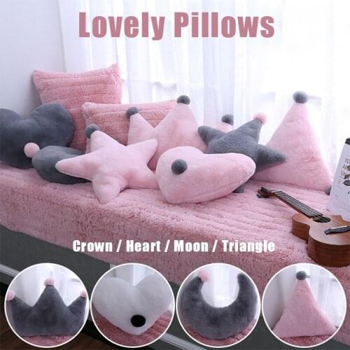 Nordic Style Lovely INS Crown Moon Star Plush Pillow Sofa Cushion Backrest Living Room Girl Bedroom Decor Pillow Birthday Gift