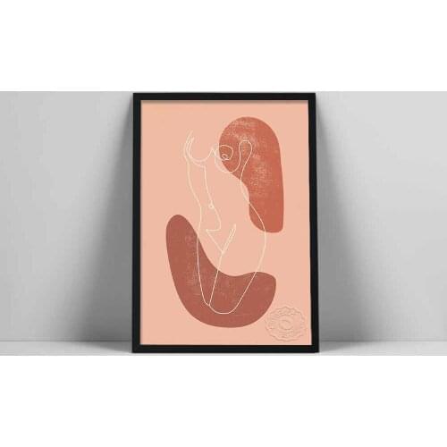 One Line Woman Art Print | Single Line Drawing Figure | Minimalist Woman Line Art | Continuous Line DrMinimal Half Circlean LCol