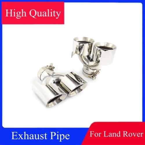 Pair Y Style Silver Stainless Steel Car Modified Exhaust Tailtip Pipe For Land Rover Changed SVR Muffler Rear Tail Tips