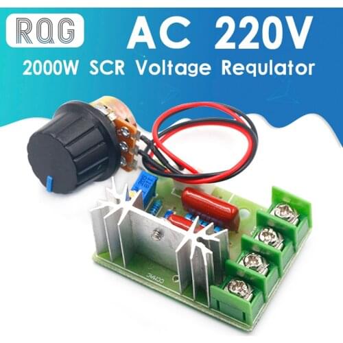 AC 220V 2000W High Power SCR Voltage Regulator Dimming Dimmers Motor Speed Controller Governor Module W/ Potentiometer