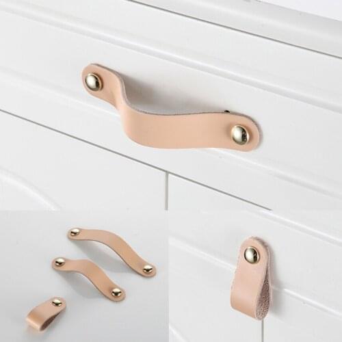 Handles for Drawers Leather Cabinet Pulls Cupboard Handle Vintage Knobs Office Furniture Children Room Black Handle Dresser