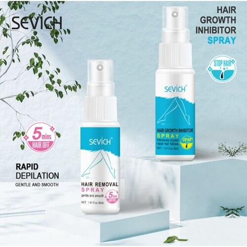 SEVICH 30ml Painless Hair Removal Spray + Hair Growth Inhibitor Spray Armpits Legs Body Shrink Pores Repair Essence 5 Mins