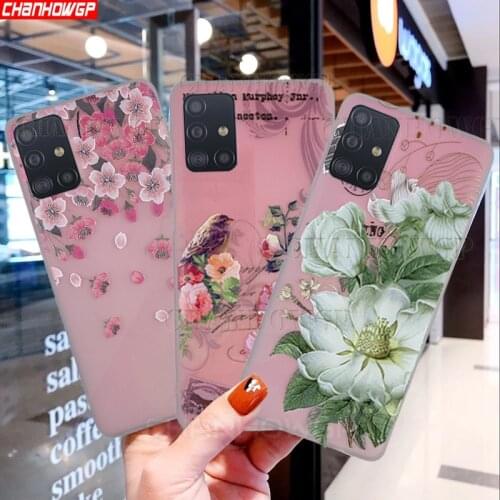 3D Relief Flower Case For Samsung Galaxy A51 A71 A21S A01 A11 A31 A41 A42 5G M11 M31S M51 A 51 71 Soft Silicone TPU Back Cover