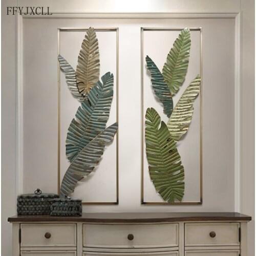 Nordic 3D three-dimensional green plant wall decoration iron porch home decoration retro dining room living room pendant