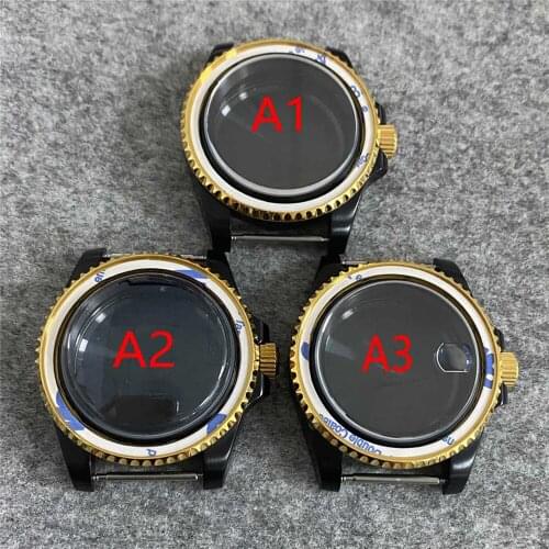 40mm Men SUB Watch Replacement Case Metal Shell Sapphire Glass For NH35/NH36 Automatic Movement Spare Parts