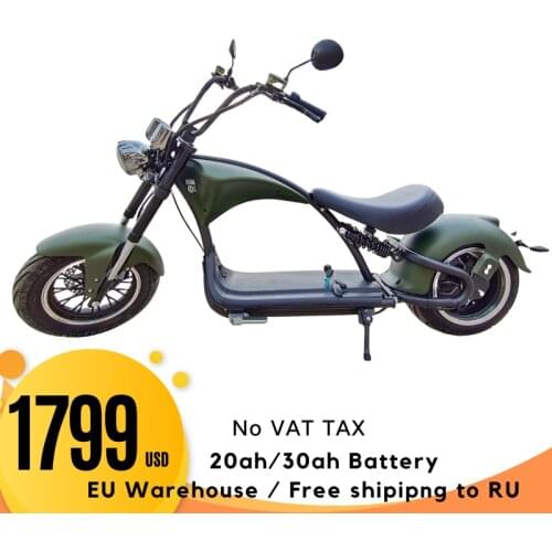 Fat Tire Lowboy 60v 20a 30a 2000w Lithium Electric Scooter Citycoco Black EEC COC Moped Moto bike Chopper Escooter Eu Warehouse
