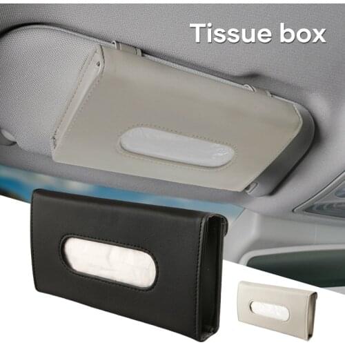 Universal Car Sun Visor Paper Holder PU Car Tissue Holder Handkerchief Box Sun Visor Container Lightweight Organizer Organizador