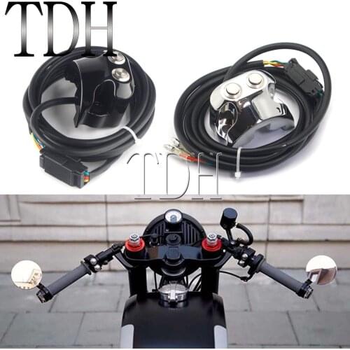 Vintage Motorcycle Handlebar Air Ride Control Switch CNC Housing 3-Wiring Harness For Harley Sportster 883 1200 XL Dyna 1'' 25mm