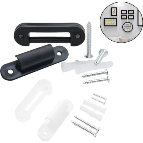 MroMax New Back Plate Hook White/Black Set of Plastic 59*15*10mm 4/8/16/20pcs Decorative Painting Wall Hanging Hardware Hooks