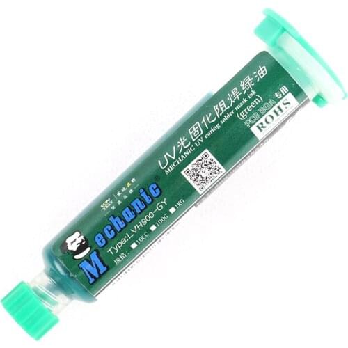 Green UV Oil UV Curable Solder Mask 10CC for PCB BGA Circuit board protect Soldering Paste Flux Cream Welding Fluxes Oil+needle