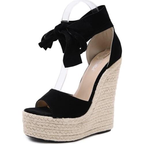 Women Wedge Sandals Female Platform Bohemia High Heel Sandals Fashion Ankle Strap Open Toe Ladies Shoes