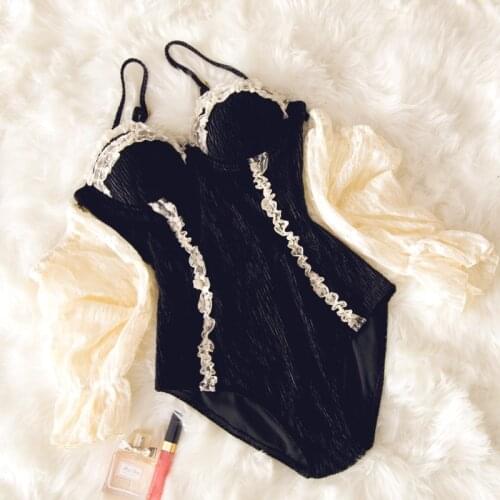 GLAUKE swimsuit womens small chest gathered together to show thin hot spring resort style sexy little fragrance style