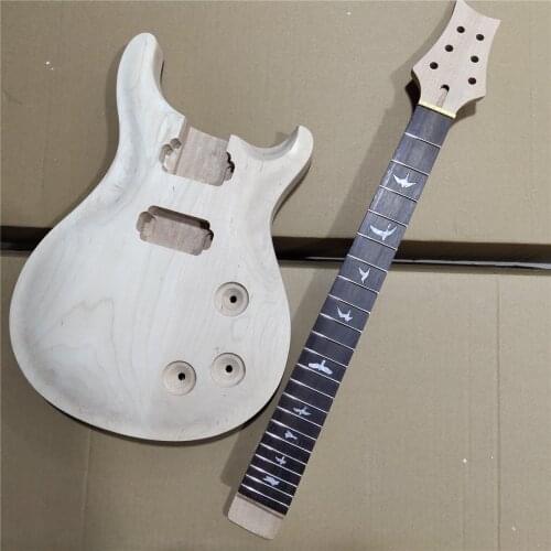 1 Set Unfinished Electric Guitar Neck And Body Guitar Kit DIY Part