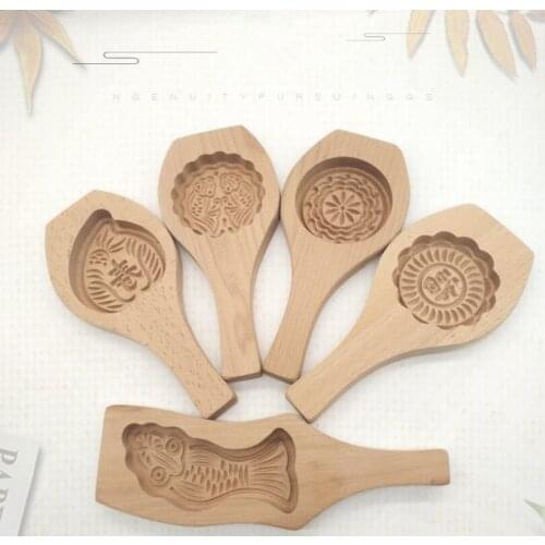 1 Pcs Wood Mooncake Baking Mold Cookies Mold 3D Flower Fondant Mooncake Tools Mooncake Decorating Kitchen Accessories