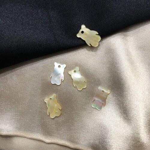 10*15MM 20Pcs 100% Natural Pearl Mother Shell Yellow Bear Style Jewellery Necklace Beads Jewelry Charms