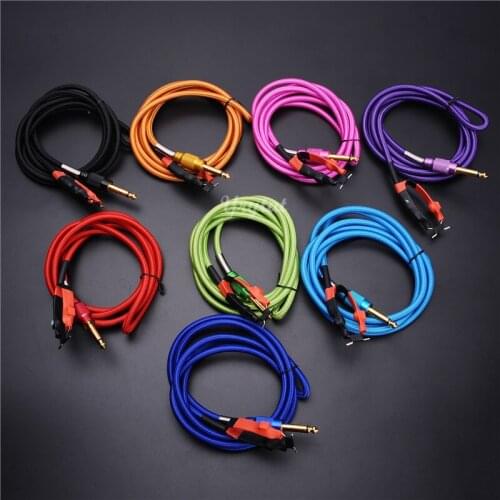 2019 1.8m Pure Copper Colorful Snakeskin clip cord Interface Tattoo Clip Cord For Tattoo Machine Power Body Art tattoo adapter