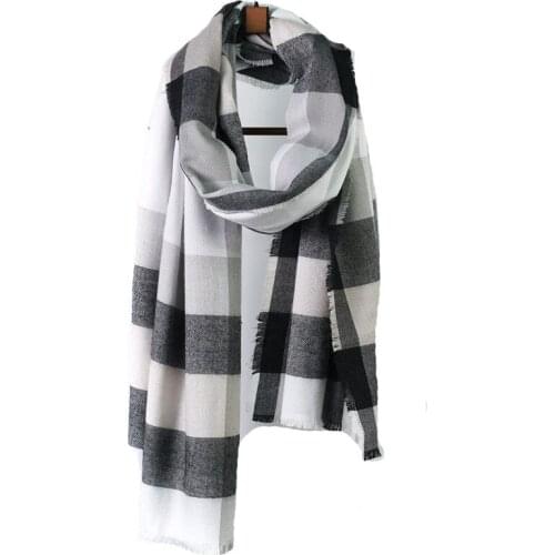 2021 Fashion Newest Warm Plaid Pattern Printed Pattern Wool Acrylic Scarf 5Colors 10pcs/lot