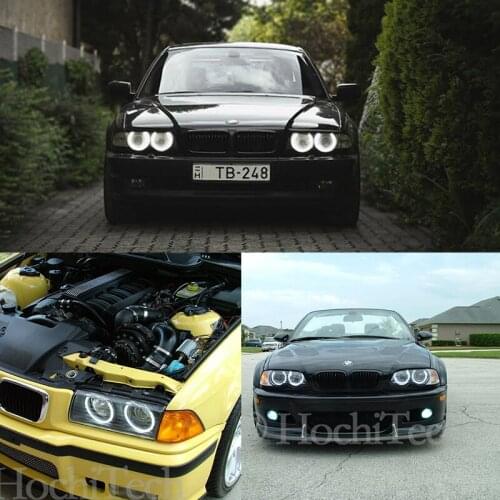 3 years warranty Hight quality 4x131mm CCFL Angel Eyes Kit Warm White Halo Ring For BMW 3 5 7 Series E36 E38 E39 E46 Demon Eye