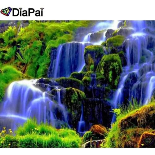 DIAPAI Diamond Painting "Waterfall scenery" Cross Stitch Custom Photo Diamond Embroidery Square Round Drill Home Decor A26667