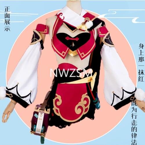 Anime Genshin Impact Yanfei Game Suit Aestheticism Uniform Yan Fei Cosplay Costume Halloween Party Outfit For Women