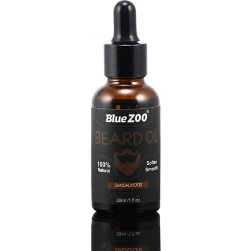 Bluezoo 30ml Men Natural Organic Beard Oil Beard Wax Balm for Beard Growth Oil for Styling Beeswax Moisturizing Smoothing