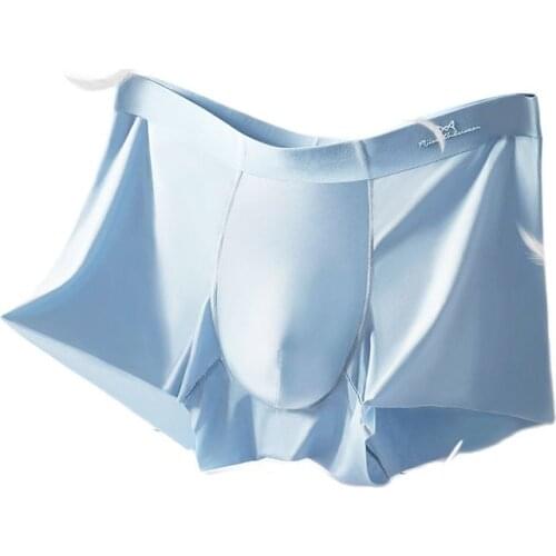 Mens Boxers Cat People Graphene Ice Silk Underwear non-trace Antibacterial Fork Cotton Shorts Big Yards