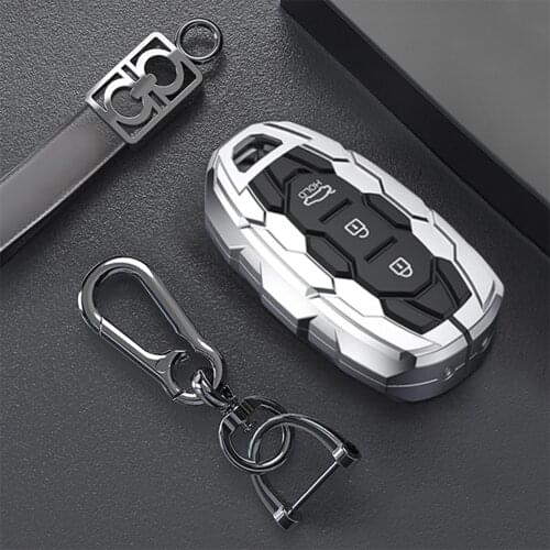 Zinc Alloy 3 Buttons Car Remote Key Case Cover Fob Bag Keychain For Hyundai Kona Azera Grandeur IG I30 Smart Key Car Accessories